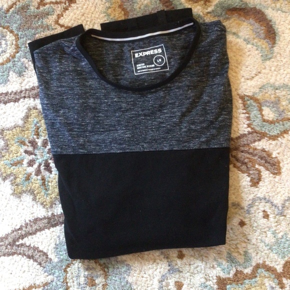 Mens Express Colorblock Short Sleeve Tee in black/gray size large - Picture 2 of 8